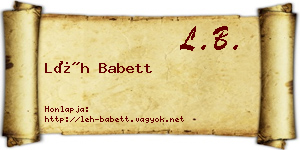 Léh Babett névjegykártya